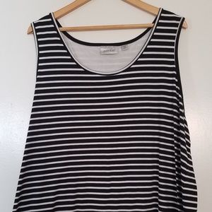 Split back striped tank top
